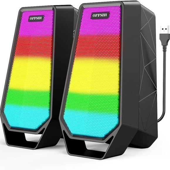Offsir RGB Gaming Computer Speaker USB & Bluetooth Connection w/ 4 Light Modes - Picture 1 of 7